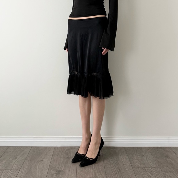 Vintage sheer ruffle midi slip skirt - Picture 2 of 4